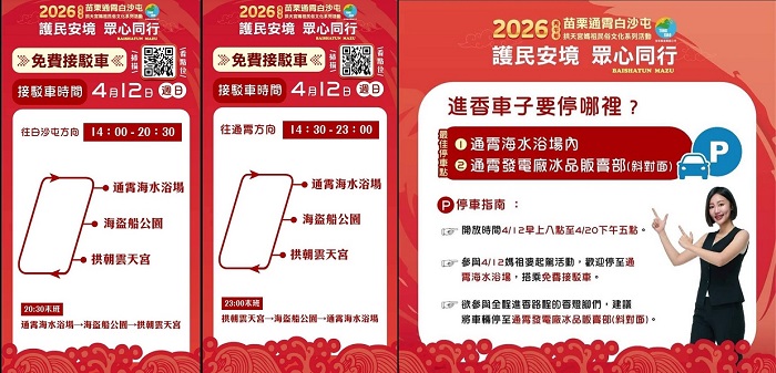 因應龐大人潮,已整合警力協助交通疏導,並結合接駁車與台鐵加班車次分流人流。(白沙屯拱天宮提供)