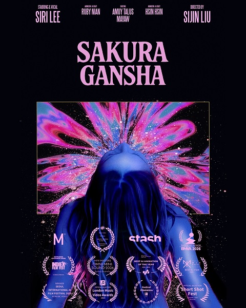 李竺芯的《Sakura Gansha》MV 殺入金曲37「最佳 MV 獎」。她與新銳導演劉熙真 (Sijin Liu) 聯手打造的作品,更在歐美亞三大洲拿下 15 座國際榮耀。(圖:宸熙娛樂)
